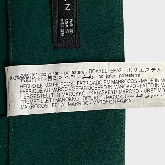 Zara High Waist Wide Leg Culottes Small Green Womens High Rise Cropped Pants - Picture 5 of 8